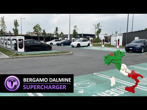 Tesla SuperCharger - Bergamo Dalmine (BG - Italy) con servizi in piena espansione