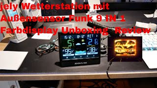 jely Wetterstation mit Außensensor Funk 9 IN 1 Farbdisplay Unboxing  Review