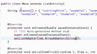 Android Application Development Tutorial - 19 - Setting up an ArrayAdapter