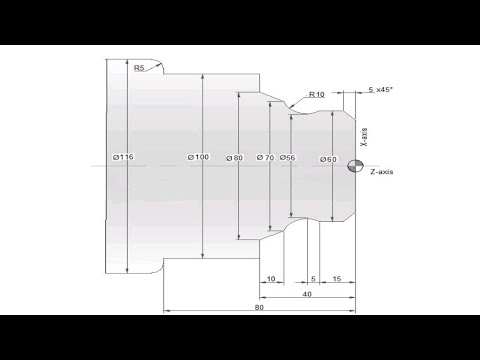 CNC Turning Program for Taper Angle and Chamfer Calculation / CNC Lathe Program / CNC