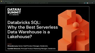 Databricks SQL: Why the Best Serverless Data Warehouse is a Lakehouse
