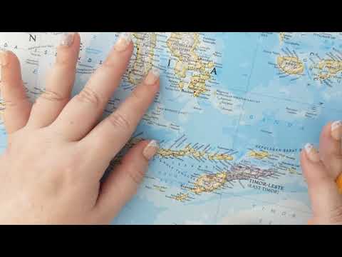 ASMR ~ Aileu, East Timor History & Geography ~ Soft Spoken Map Tracing Page Turning