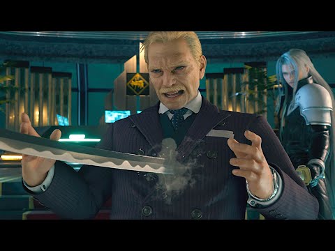Sephiroth Kills President Shinra - Final Fantasy 7 Remake