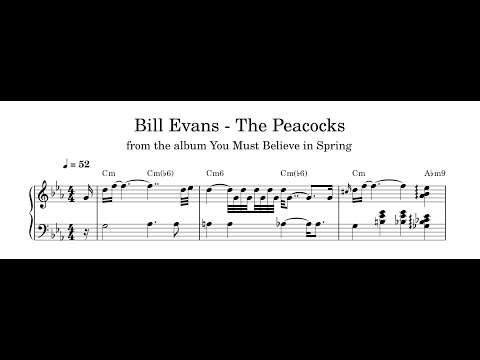Bill Evans - The Peacocks - Piano Transcription (Sheet Music in Description)