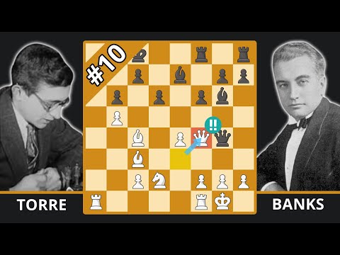 Carlos Torre's Spectacular Queen Sacrifice! - Best of the 20s - Torres vs. Banks, 1924