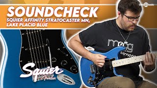 Video thumbnail for SOUNDCHECK | Squier Affinity Stratocaster MN, Lake Placid Blue by Gear4music Guitars