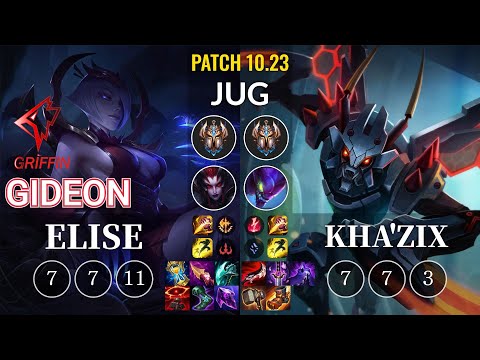 GRF GIDEON Elise vs Kha'Zix Jungle - KR Patch 10.23