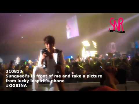 [FANCAM] 310813 Sungyeol's in front of me and take a picture from lucky inspirit's phone #OGSINA