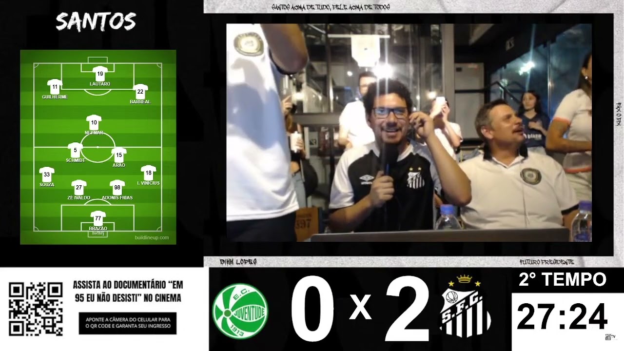 TERCEIRO GOL DO SANTOS CONTRA O JUVENTUDE 