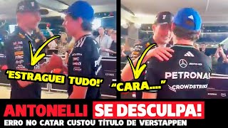 ANTONELLI VAI ATÉ VERSTAPPEN E SE DESCULPA POR ERRO QUE CUSTOU TÍTULO | FÓRMULA 1 | GP EM CASA+