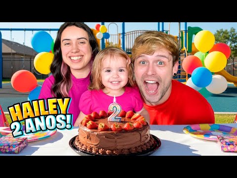 SURPRESA de ANIVERSÁRIO de 2 ANOS da HAILEY! Ela chorou! Pai Também Vloga