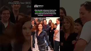 scarlett johansson tried on the black widow suit for the first time #scarlettjohansson