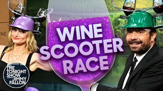 Wine Scooter Race with Cameron Diaz | The Tonight Show Starring Jimmy Fallon