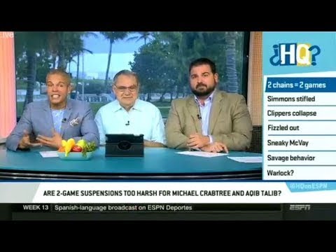 Highly Questionable 11/28/2017 - Are 2-Game suspensions too harsh for Michael Crabtree &Aqib Talib?