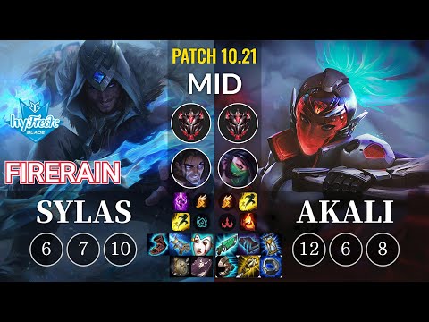 hyF FireRain Sylas vs Akali Mid - KR Patch 10.21