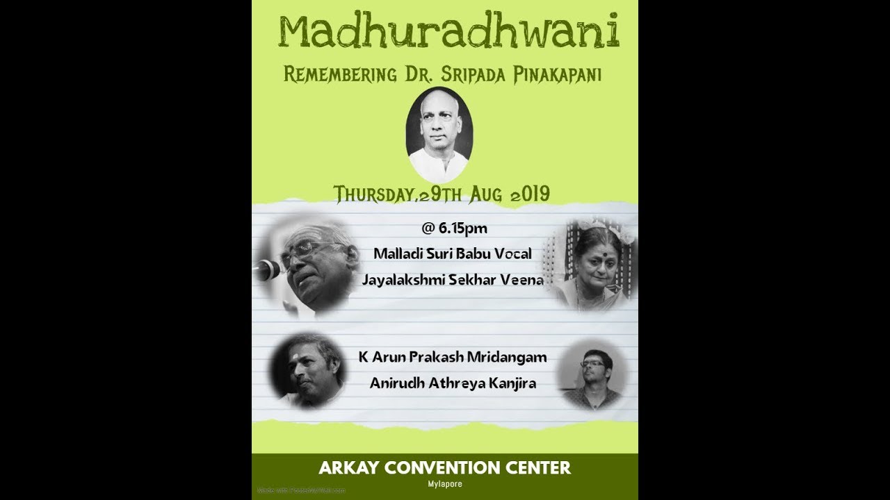 Madhuradhwani-Remembering Dr. Sripada Pinakapani-Malladi Suri Babu Vocal