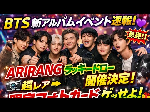 🎉BTS 新アルバムイベント速報！💜 ARIRANG ラッキードロー開催🎁限定フォトカード登場！ #bts #japan #korea #japanese #v 