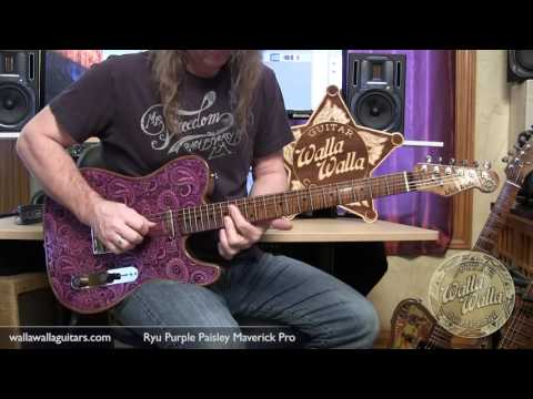 Ryu Purple Paisley 2 Maverick Pro T-Top Guitar. Walla Walla Guitar Company