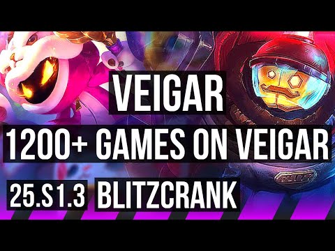 VEIGAR & Mel vs BLITZCRANK & Jinx (SUP) | 1/1/7, 1200+ games | KR Master | 25.S1.3