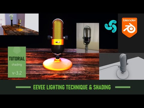 4K Blender Tutorial : MAKING MICROPHONE shading & lighting in EEVEE 3.2.1