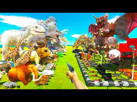 Dinosaurs & Ice Age Animal vs Giant Invertebrates & Fantasy - Animal Revolt Battle Simulator