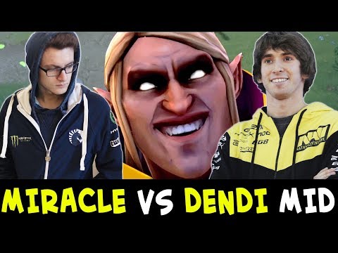 MIRACLE Invoker vs DENDI Tinker — living LEGENDS mid battle
