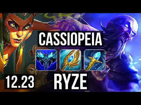 CASSIOPEIA vs RYZE (TOP) | 8/1/3, 6 solo kills, 300+ games | KR Master | 12.23