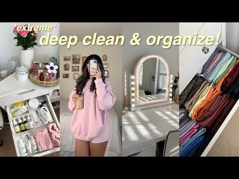 Bedroom ORGANIZE + DECLUTTER with me🫧 deep cleaning, closet cleanout, room reset