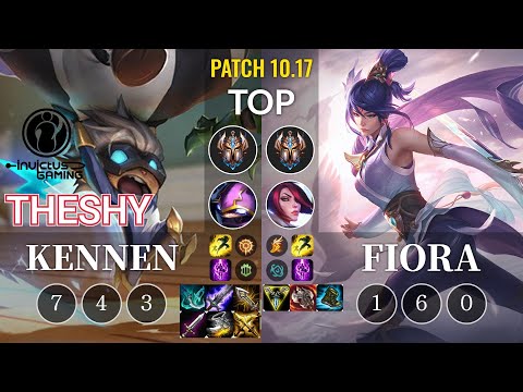 IG TheShy Kennen vs Fiora Top - KR Patch 10.17