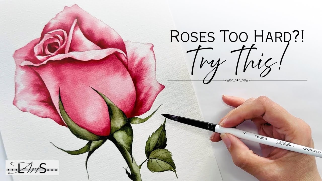 Roses Are Hard… Until You Paint Them This Way! 🤗 (Step-by-Step Watercolor Tutorial)