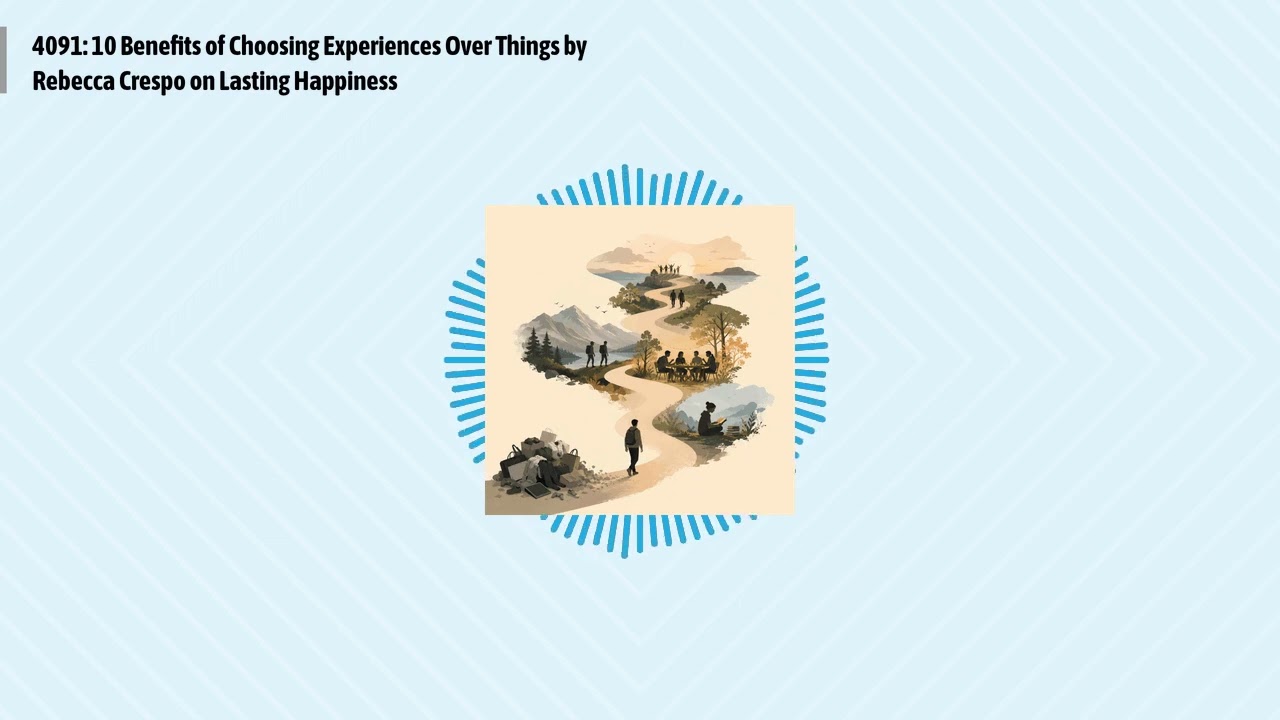 4091: 10 Benefits of Choosing Experiences Over Things by Rebecca Crespo on Lasting Happiness |...