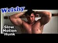 hunk in shower slow motion