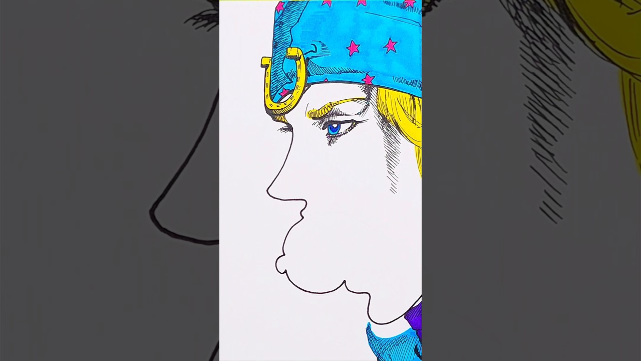 食事中のジョニィ・ジョースターの横顔を描いています! ジャイアン「ジョジョの奇妙な冒険」「ドラえもん」#描き方 #ジョジョ #ドラえもん #ジョジョの奇妙な冒険 #ジャイアン #shorts