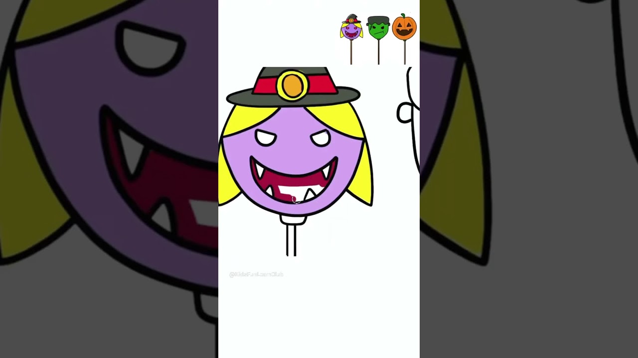 How to Draw Halloween Cake Pop for Kids