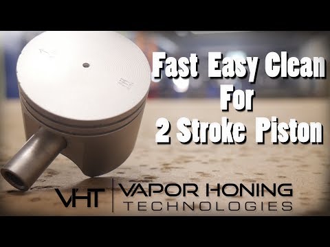 Fast Easy Clean for a 2 Stroke Piston. Vapor Blasting Piston. Wet Blasting Little Pistons.