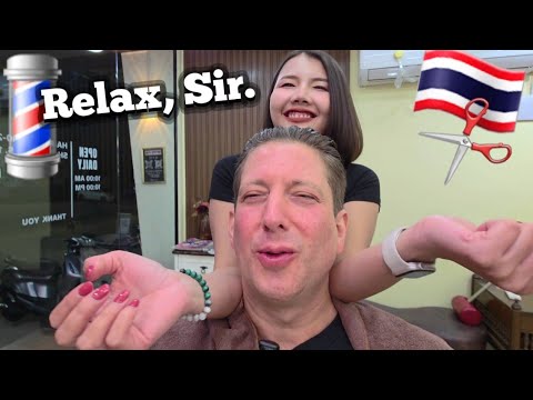 💈Haircut to Head Massage: Incredible Service by Thai Female Barber. Pattaya, Thailand 🇹🇭 