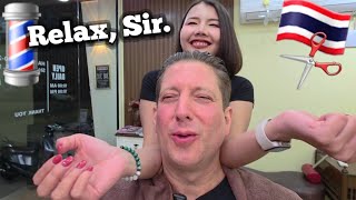 💈Haircut to Head Massage: Incredible Service by Thai Female Barber. Pattaya, Thailand 🇹🇭 