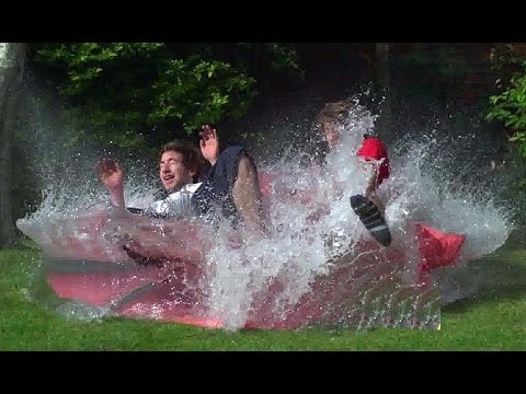 6ft Man in 6ft Giant Water Balloon slow motion