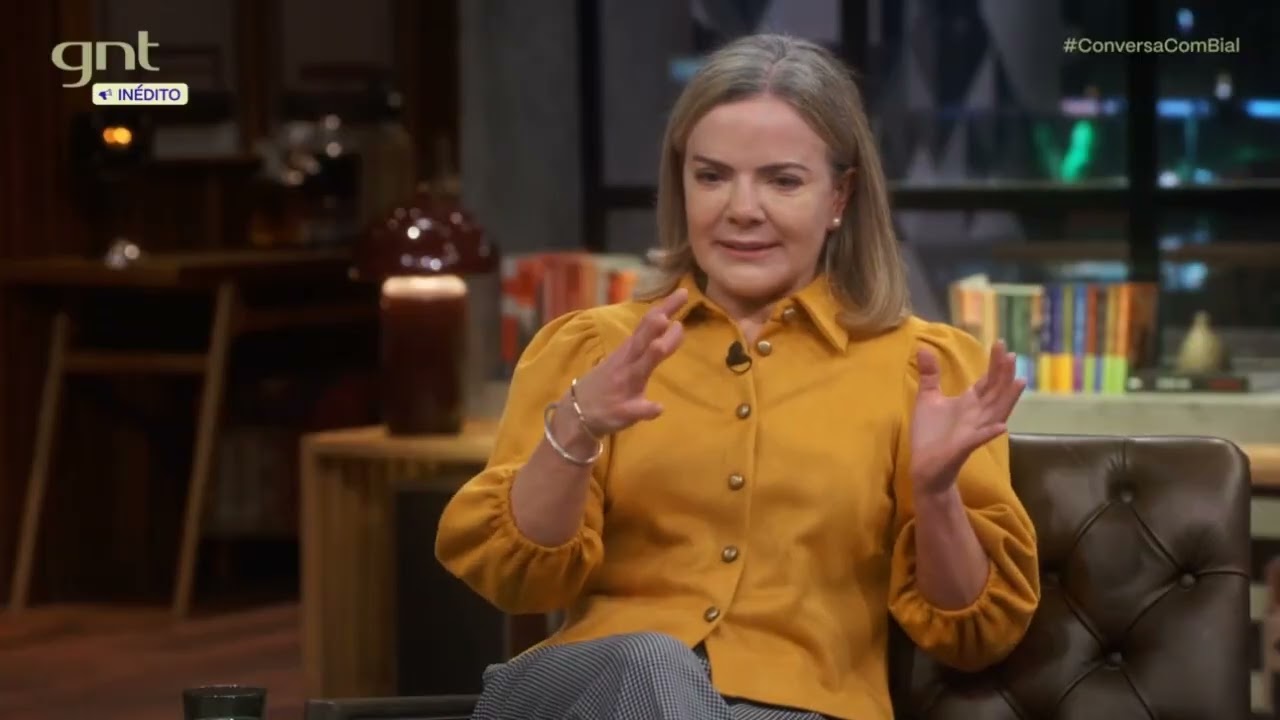 Gleisi Hoffmann no Conversa Com Bial