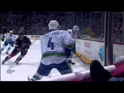 Corey Perry Leaves his feet to hit Alexander Edler and Misses Jan 25 2013