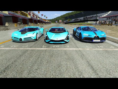 Bugatti Centodieci vs Lamborghini Sian vs Bugatti Chiron Pur Sport at Old Spa