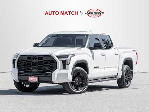 2025 Toyota Tundra 4x4 Crewmax Limited Hybrid in White for sale at Jackson's Toyota in Barrie, ON