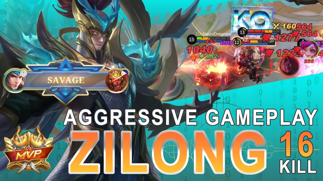 Aggressive Gameplay Zilong 16 Kill | Zilong Savage Gameplay | Mobile Legends Bang Bang