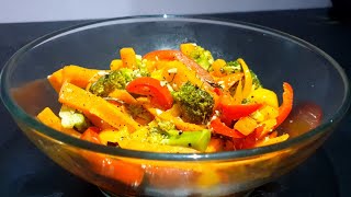 HOW TO PREPARE BROCCOLI/BELL PEPPER SALAD. The BEST WAY EVER!