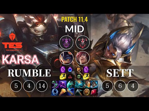 TES Karsa Rumble vs Sett Mid - KR Patch 11.4