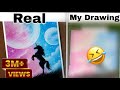 Real Drawing VS My Drawing 😁 | Oil Pastel drawing| #funny #oilpastel | Fun with Anshikaa