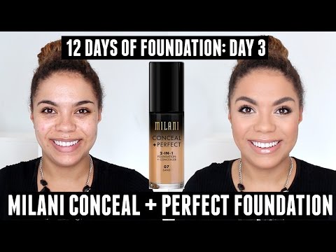 Milani Conceal and Perfect Foundation Review (Oily Skin) 12 Days of Foundation Day 3 Video