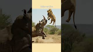 Rhino vs Lion #animals #Rhino #Lion
