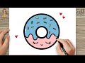 How to Draw a Cute Donut Easy for Kids Step by Step