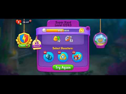 Fishdom 12243 Super Hard Level No Boosters